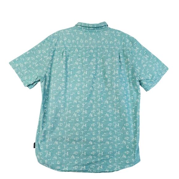 Modern Amusement Mens Button Up Shirt Size XL Blue White Camping Print Casual - Picture 4 of 10